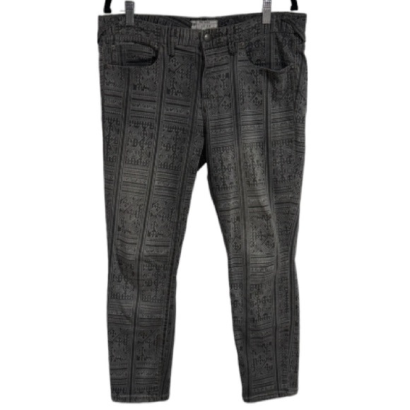 Free‎ People jeans Isla Batik Skinny size 30 gray tribal design - Picture 1 of 7